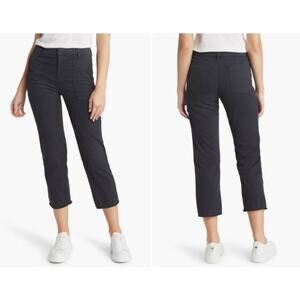 Frank & Eileen Blackstone Utility Pants Mid Rise Crop Straight Leg Black Size 4